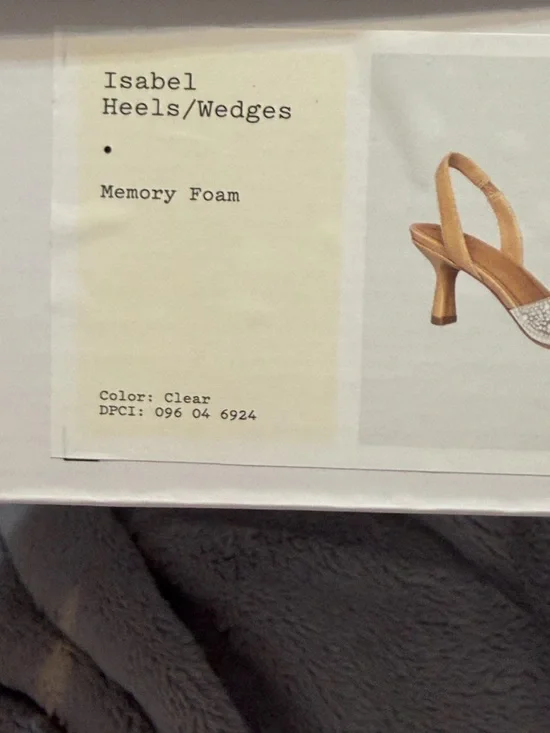 a new day Clear and Tan Slingback  sparkling Heels New in Box size 8 1/2 - Picture 3 of 8